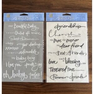 Lot of 2 Deja Views Wonderful Words Rub-ons Baby Boy and Friends NEW